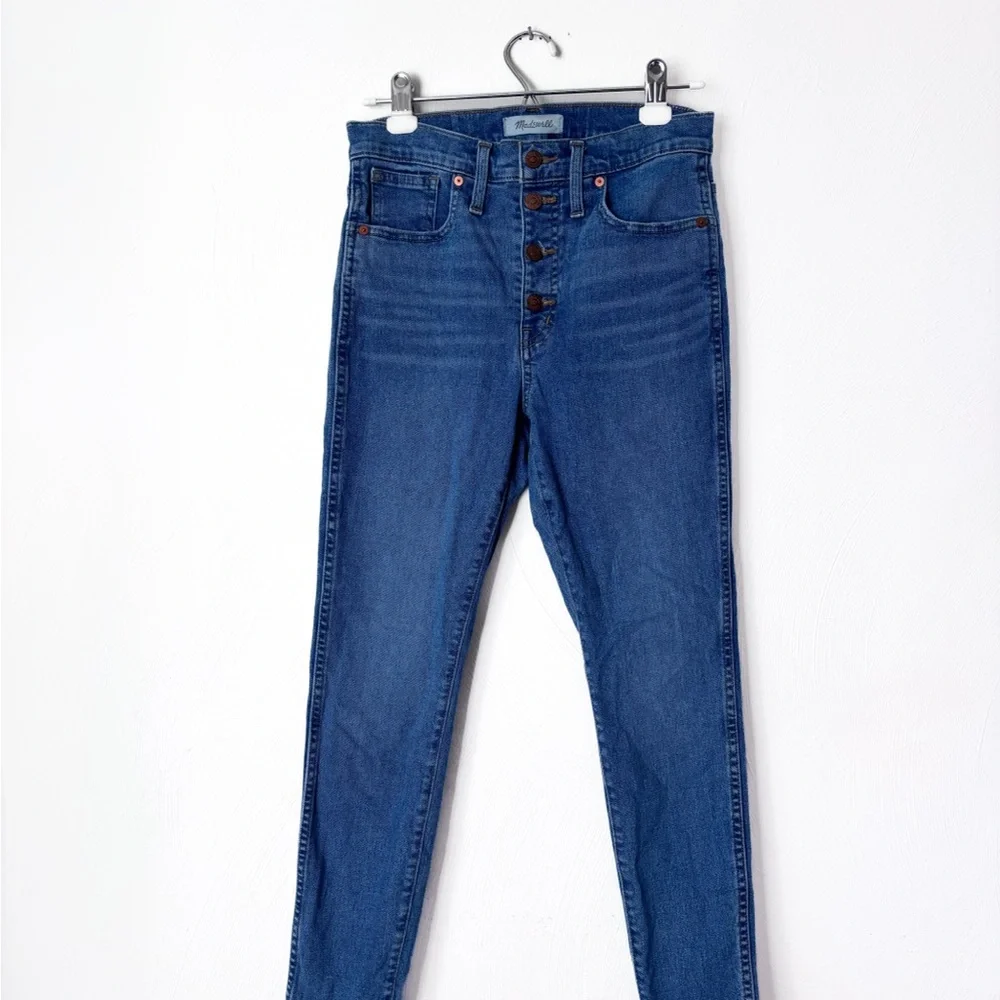 Madewell Petite 10” High-Rise Skinny Jeans Button Front Tencel Denim Size 28P